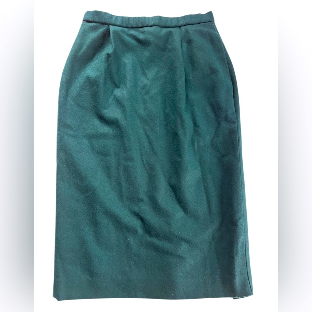 Pendleton Vintage Hunter Green 100% Wool Pencil Skirt Size 8